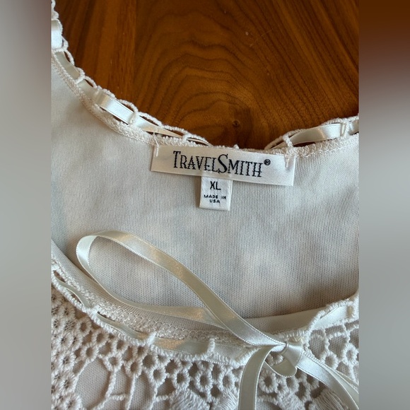 TravelSmith Boho Lace Tunic XL | Cottagecore Romantic Layering Top - Picture 3 of 6